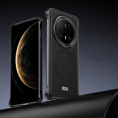 For Huawei Mate 70 Pro Metal Frameless MagSafe Leather Phone Case(Black) by bashfashion