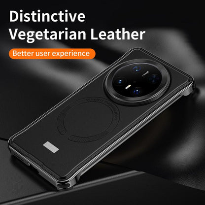 For Huawei Mate 70 Metal Frameless MagSafe Leather Phone Case(Black) by bashfashion