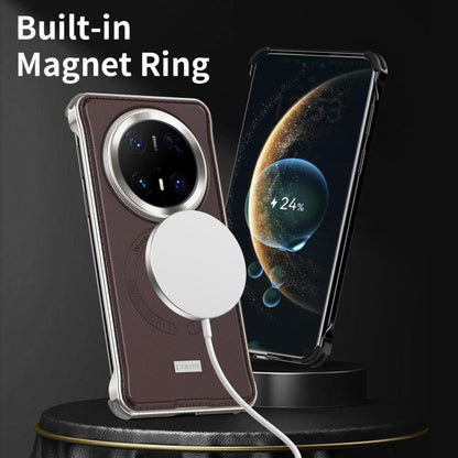 For Huawei Mate 70 Metal Frameless MagSafe Leather Phone Case(Black) by bashfashion