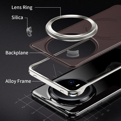 For Huawei Mate 70 Metal Frameless MagSafe Leather Phone Case(Brown) by bashfashion