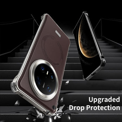 For Huawei Mate 60 Pro Metal Frameless MagSafe Leather Phone Case(Black) by bashfashion