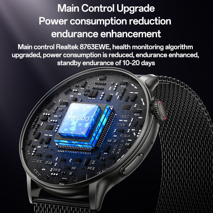 Yesido IO28 Smart Watch, 1.51 inch Screen, Support BT Call / Heart Rate(Black) by Yesido