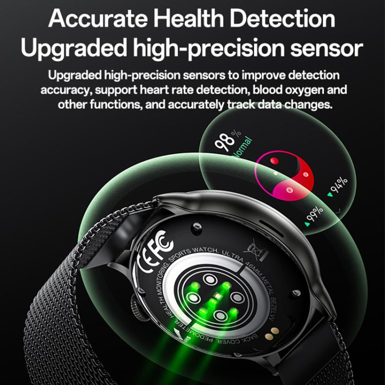 Yesido IO28 Smart Watch, 1.51 inch Screen, Support BT Call / Heart Rate(Black) by Yesido