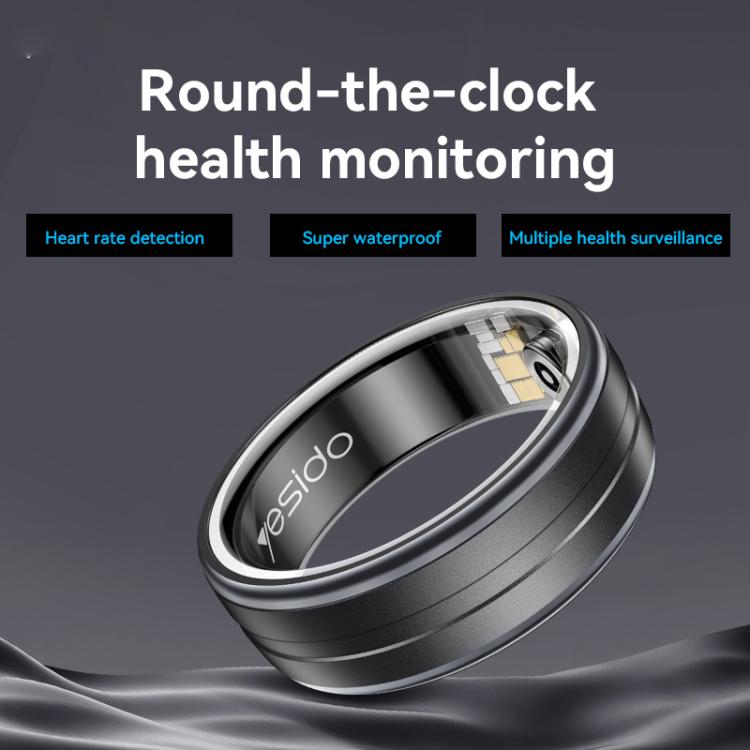 Yesido IO32 Health Monitor Smart Ring, Support Body Temperature / Heart Rate / Blood Pressure / Female Physiological Reminder, Size:68mm Inner Circumference(Black) by Yesido