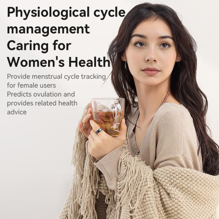 Yesido IO32 Health Monitor Smart Ring, Support Body Temperature / Heart Rate / Blood Pressure / Female Physiological Reminder, Size:57mm Inner Circumference(Black) by Yesido