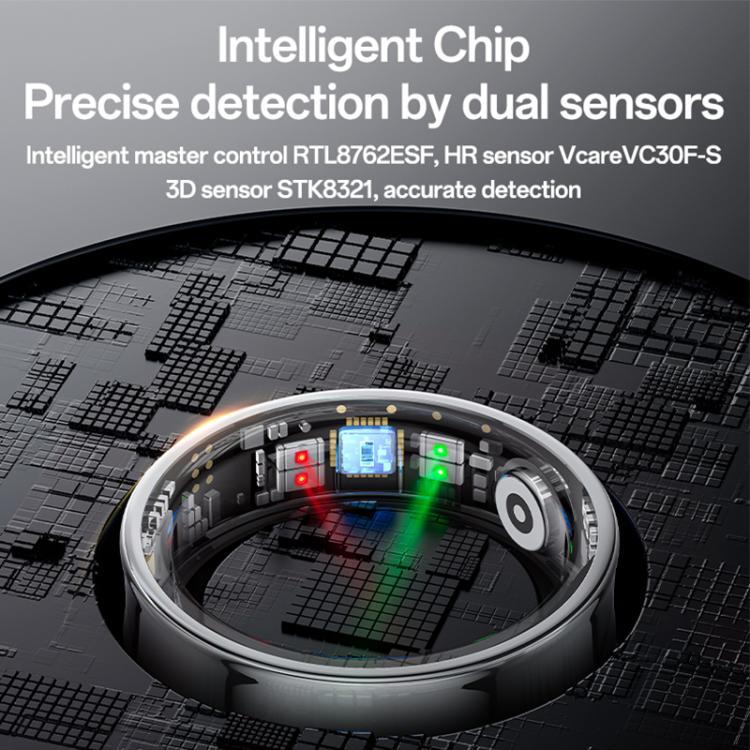 Yesido IO33 Health Monitor Smart Ring, Support Body Temperature / Heart Rate / Blood Pressure / Female Physiological Reminder, Size:60mm Inner Circumference(Black) by Yesido