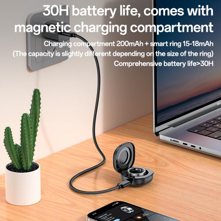 Yesido IO33 Health Monitor Smart Ring, Support Body Temperature / Heart Rate / Blood Pressure / Female Physiological Reminder, Size:68mm Inner Circumference(Black) by Yesido