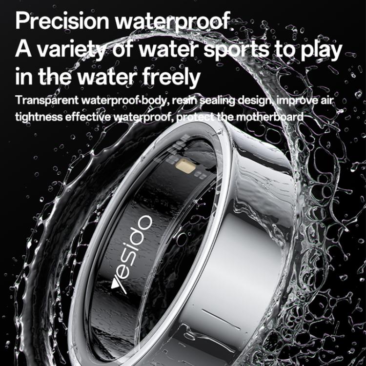 Yesido IO33 Health Monitor Smart Ring, Support Body Temperature / Heart Rate / Blood Pressure / Female Physiological Reminder, Size:65mm Inner Circumference(Black) by Yesido