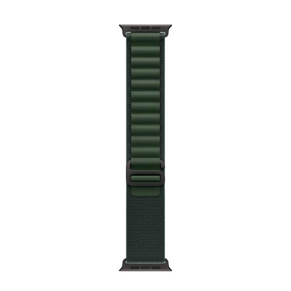 For Apple Watch 46mm / 49mm / 45mm / 44mm Alpine Loop Nylon Watch Band(Dark Green Black Buckle) by bashfashion