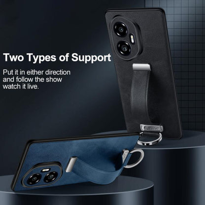 For Honor 300 Ultra SULADA PC Hybrid Leather Texture Skin Feel Shockproof Phone Case(Black) by SULADA