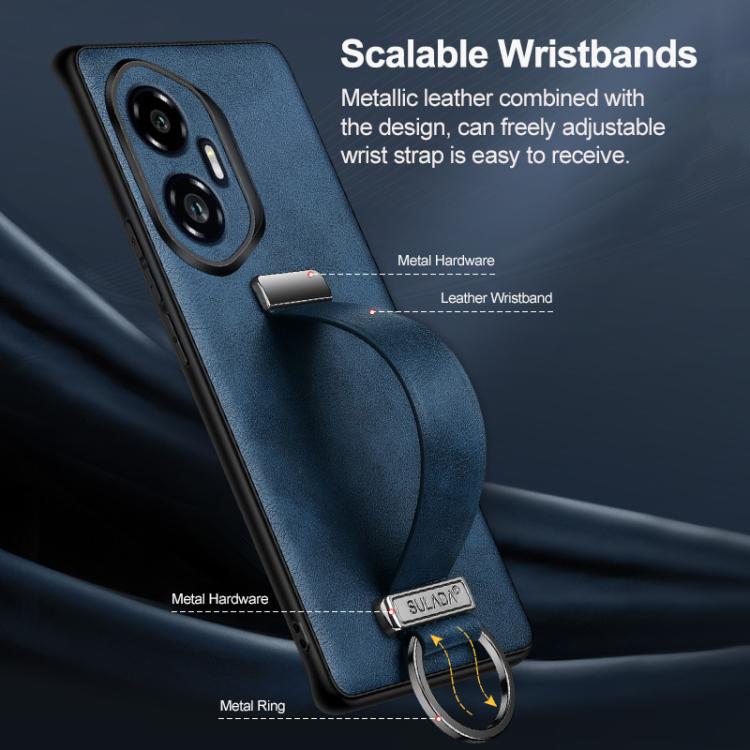 For Honor 300 Ultra SULADA PC Hybrid Leather Texture Skin Feel Shockproof Phone Case(Black) by SULADA