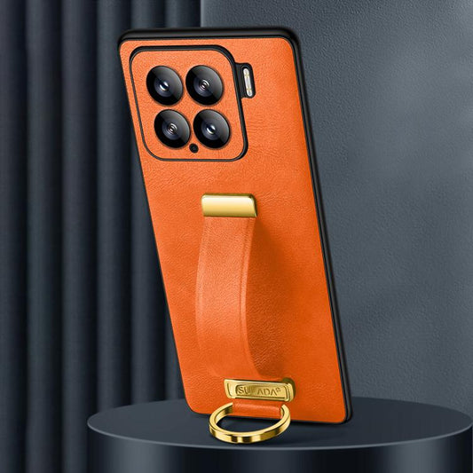 For Xiaomi 15 SULADA PC Hybrid Leather Texture Skin Feel Shockproof Phone Case(Orange) by SULADA