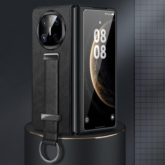 For Huawei Mate X6 SULADA PC Hybrid Leather Texture Skin Feel Shockproof Phone Case(Black) by SULADA