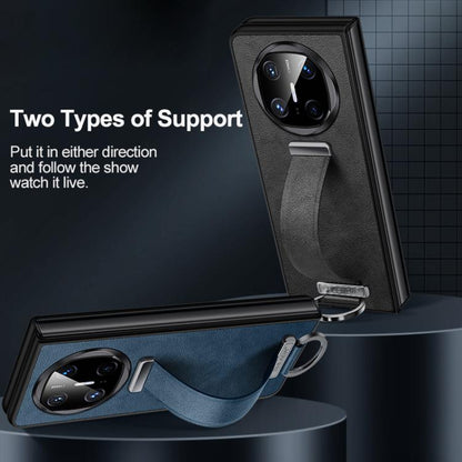 For Huawei Mate X6 SULADA PC Hybrid Leather Texture Skin Feel Shockproof Phone Case(Black) by SULADA