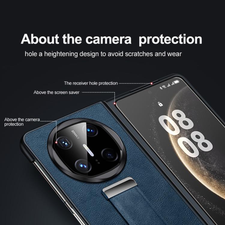 For Huawei Mate X6 SULADA PC Hybrid Leather Texture Skin Feel Shockproof Phone Case(Black) by SULADA