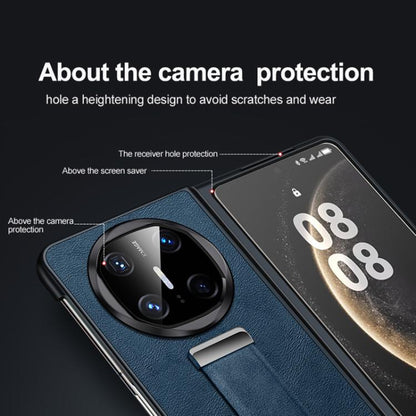 For Huawei Mate X6 SULADA PC Hybrid Leather Texture Skin Feel Shockproof Phone Case(Black) by SULADA