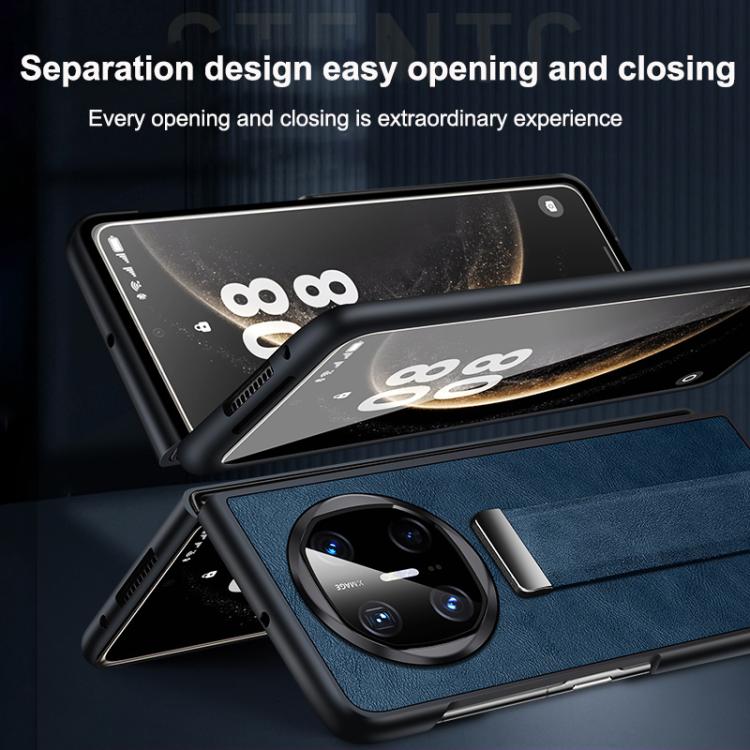 For Huawei Mate X6 SULADA PC Hybrid Leather Texture Skin Feel Shockproof Phone Case(Black) by SULADA