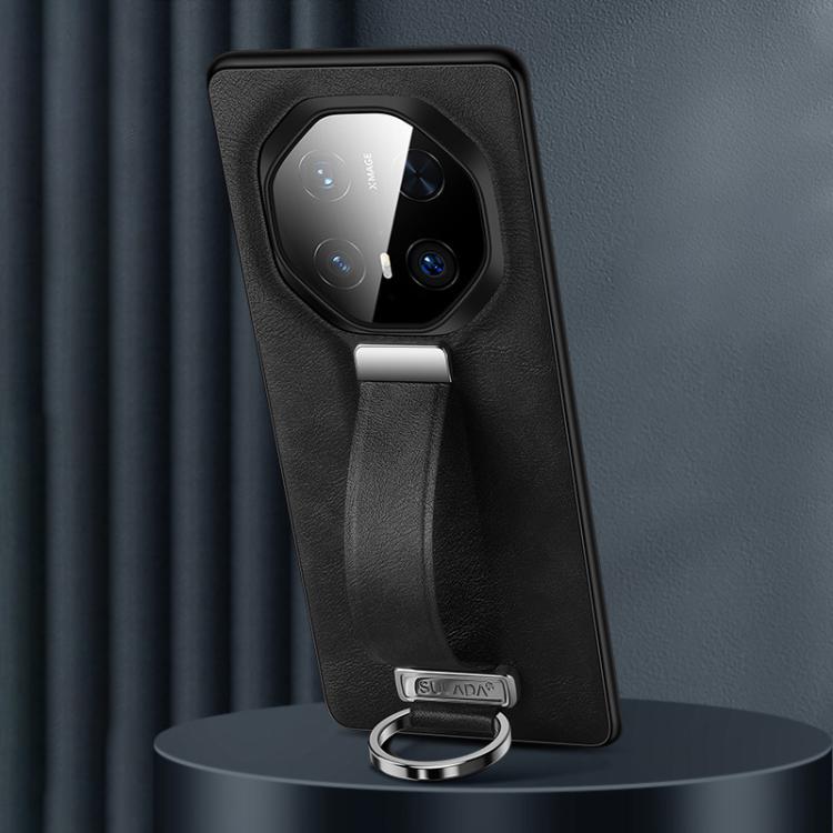 For Huawei Mate 70 RS Ultimate SULADA PC Hybrid Leather Texture Skin Feel Shockproof Phone Case(Black) by SULADA