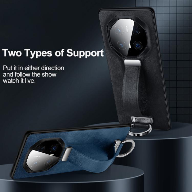 For Huawei Mate 70 RS Ultimate SULADA PC Hybrid Leather Texture Skin Feel Shockproof Phone Case(Black) by SULADA