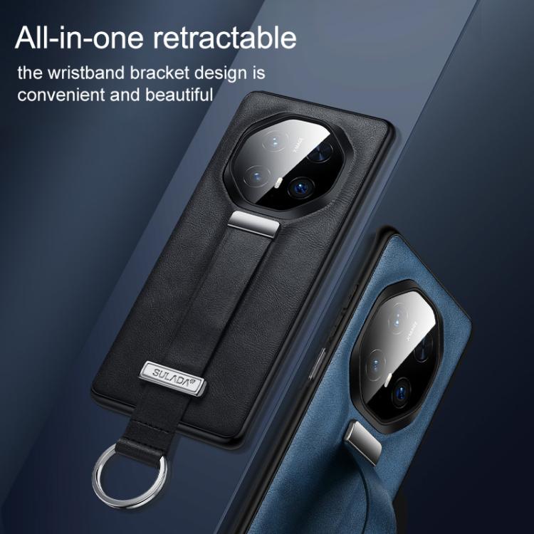 For Huawei Mate 70 RS Ultimate SULADA PC Hybrid Leather Texture Skin Feel Shockproof Phone Case(Black) by SULADA