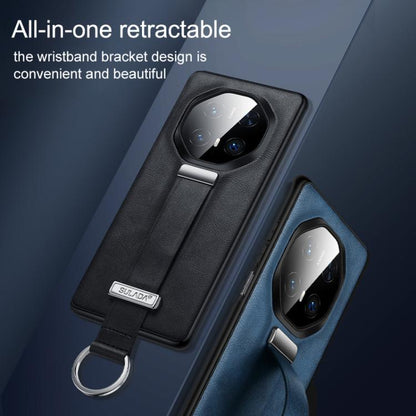 For Huawei Mate 70 RS Ultimate SULADA PC Hybrid Leather Texture Skin Feel Shockproof Phone Case(Black) by SULADA