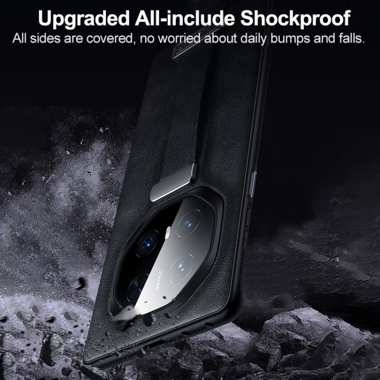 For Huawei Mate 70 RS Ultimate SULADA PC Hybrid Leather Texture Skin Feel Shockproof Phone Case(Black) by SULADA