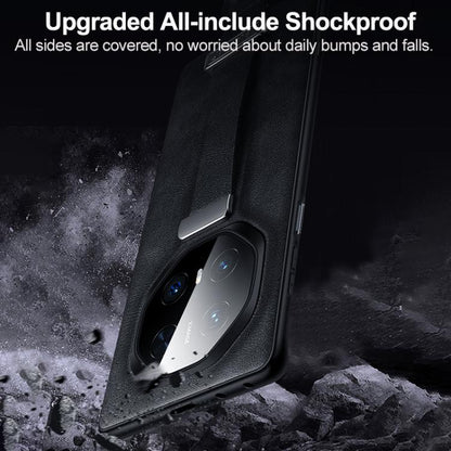 For Huawei Mate 70 RS Ultimate SULADA PC Hybrid Leather Texture Skin Feel Shockproof Phone Case(Black) by SULADA