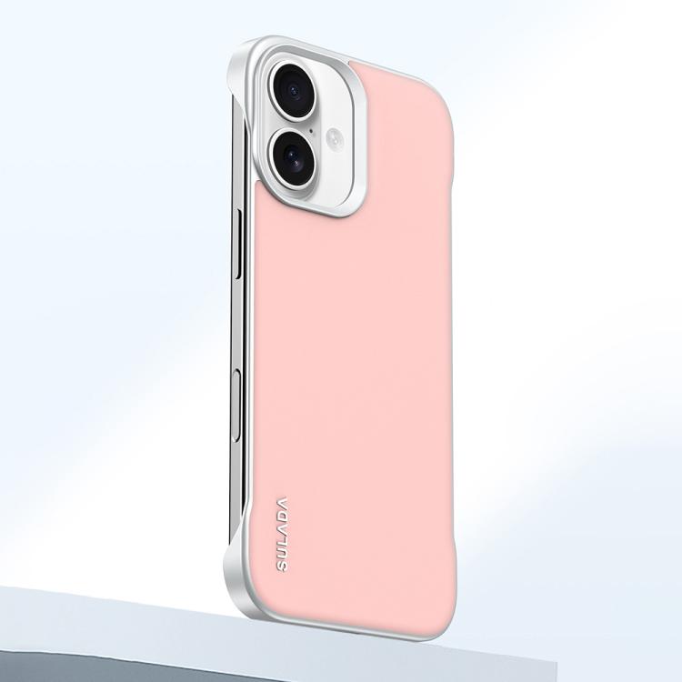 For iPhone 16 SULADA Skin Feel Liquid Leather Shockproof Phone Case(Pink) by SULADA