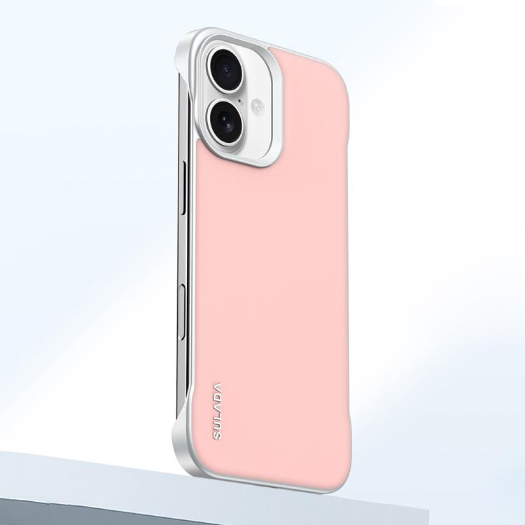 For iPhone 16 Plus SULADA Skin Feel Liquid Leather Shockproof Phone Case(Pink) by SULADA