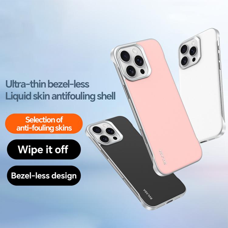 For iPhone 16 Plus SULADA Skin Feel Liquid Leather Shockproof Phone Case(Pink) by SULADA