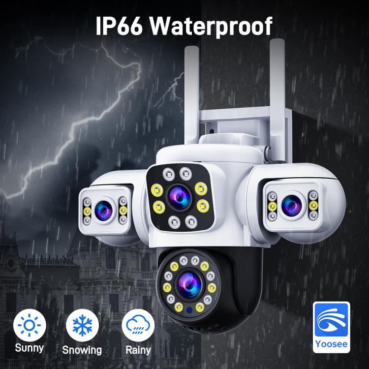 2MP HD 360 Degree Panorama 3 Lens IP66 Waterproof Wireless WiFi Camera, Memory:30 Days Memory Card(EU Plug) by bashfashion