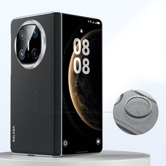 For Huawei Mate X6 SULADA Skin Feel Liquid Leather Shockproof Phone Case(Black) by SULADA