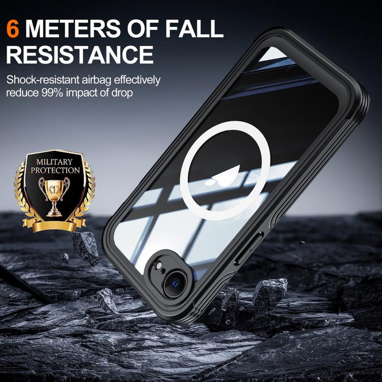 For iPhone 16e RedPepper Tempered Glass MagSafe Phone Case(Black) by RedPepper