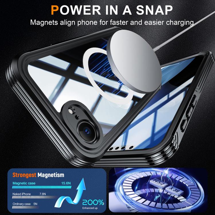 For iPhone 16e RedPepper Tempered Glass MagSafe Phone Case(Black) by RedPepper