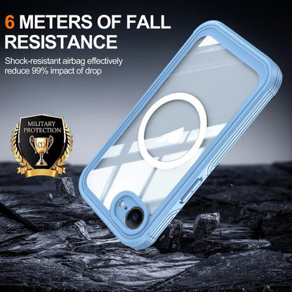 For iPhone 16e RedPepper Tempered Glass MagSafe Phone Case(Blue) by RedPepper