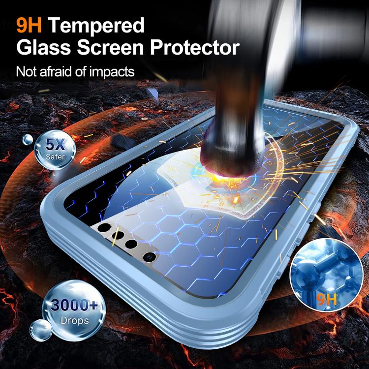 For iPhone 16e RedPepper Tempered Glass MagSafe Phone Case(Blue) by RedPepper