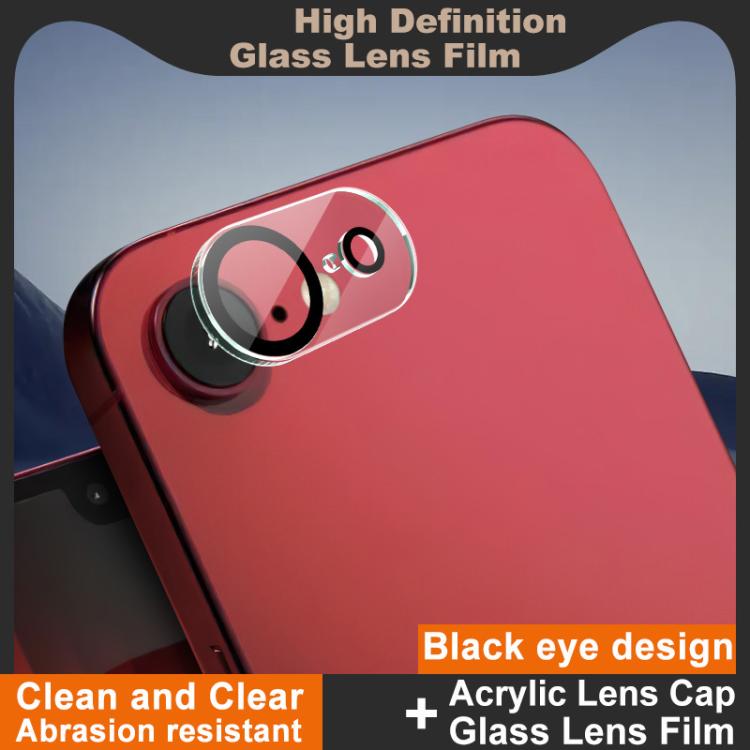 For iPhone 16e IMAK High Definition Integrated Rear Camera Glass Lens Film, Black Eye Design by imak