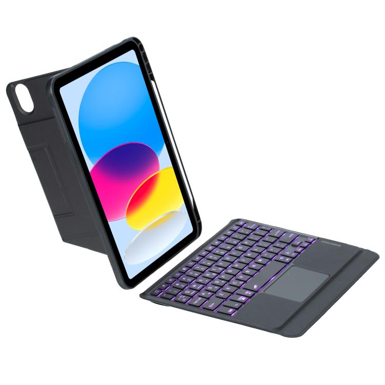 For iPad 2025 / 2022 Holder Floating Detachable Backlight Keyboard Tablet Leather Case with Touchpad(Black) by bashfashion