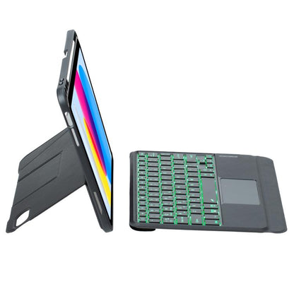 For iPad 2025 / 2022 Holder Floating Detachable Backlight Keyboard Tablet Leather Case with Touchpad(Black) by bashfashion