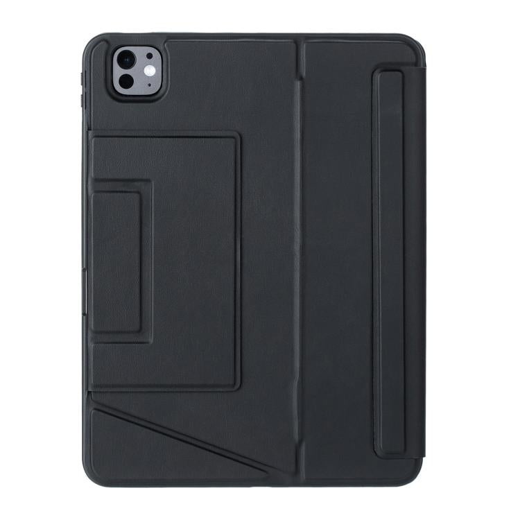 For iPad Pro 11 2024 Holder Floating Detachable Backlight Keyboard Tablet Leather Case with Touchpad(Black) by bashfashion