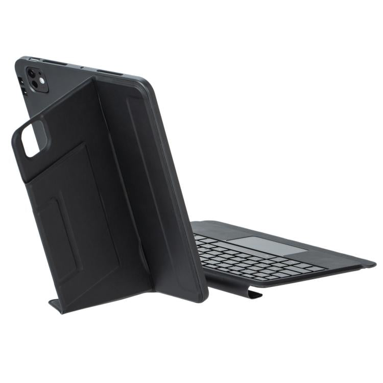 For iPad Pro 11 2024 Holder Floating Detachable Backlight Keyboard Tablet Leather Case with Touchpad(Black) by bashfashion