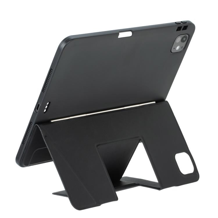 For iPad Pro 11 2024 Holder Floating Detachable Backlight Keyboard Tablet Leather Case with Touchpad(Black) by bashfashion