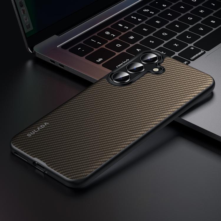 For Samsung Galaxy S25+ 5G SULADA 600D Kevlar Texture PC Shockproof Phone Case(Brown) by SULADA