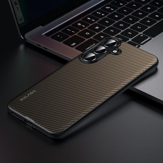 For Samsung Galaxy S25+ 5G SULADA 600D Kevlar Texture PC Shockproof Phone Case(Brown) by SULADA
