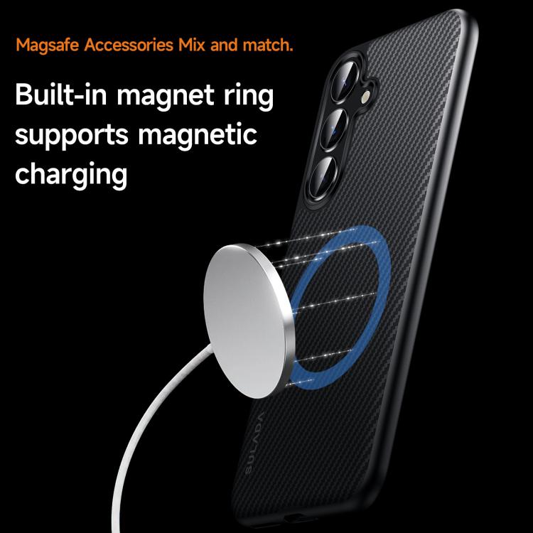 For Samsung Galaxy S25 5G SULADA 600D Kevlar Texture PC Shockproof Phone Case(Black) by SULADA