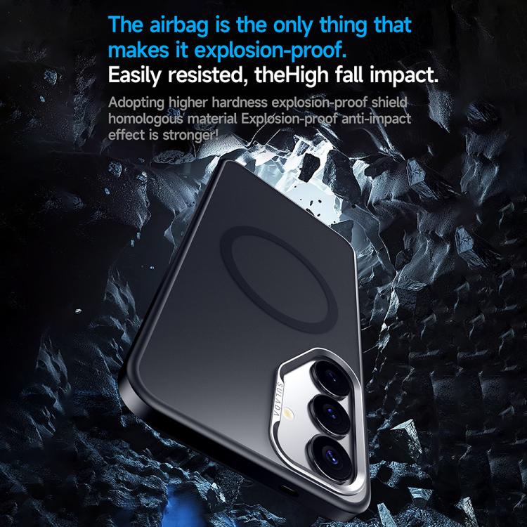 For Samsung Galaxy S25 5G SULADA Light Sand MagSafe Magnetic PC Hybrid TPU Phone Case(Blue) by SULADA