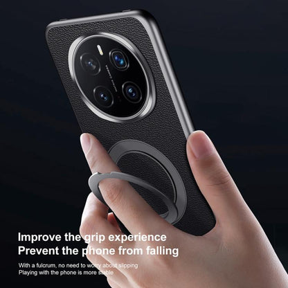 For Honor Magic7 Pro SULADA Top Grain Leather MagSafe Magnetic Holder Phone Case(Black) by SULADA