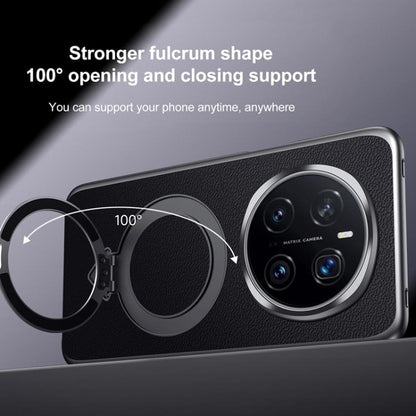 For Honor Magic7 Pro SULADA Top Grain Leather MagSafe Magnetic Holder Phone Case(Black) by SULADA