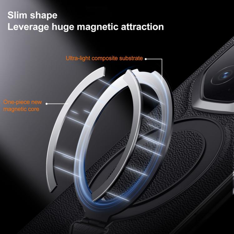 For Huawei Mate 70 RS Ultimate SULADA Top Grain Leather MagSafe Magnetic Holder Phone Case(Black) by SULADA