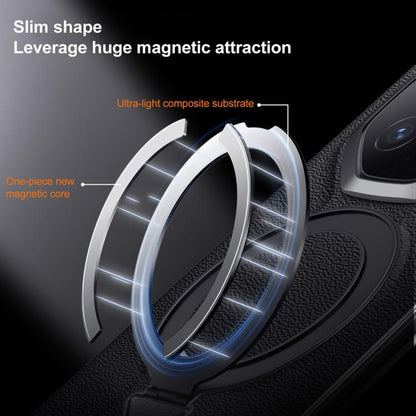 For Huawei Mate 70 RS Ultimate SULADA Top Grain Leather MagSafe Magnetic Holder Phone Case(Black) by SULADA